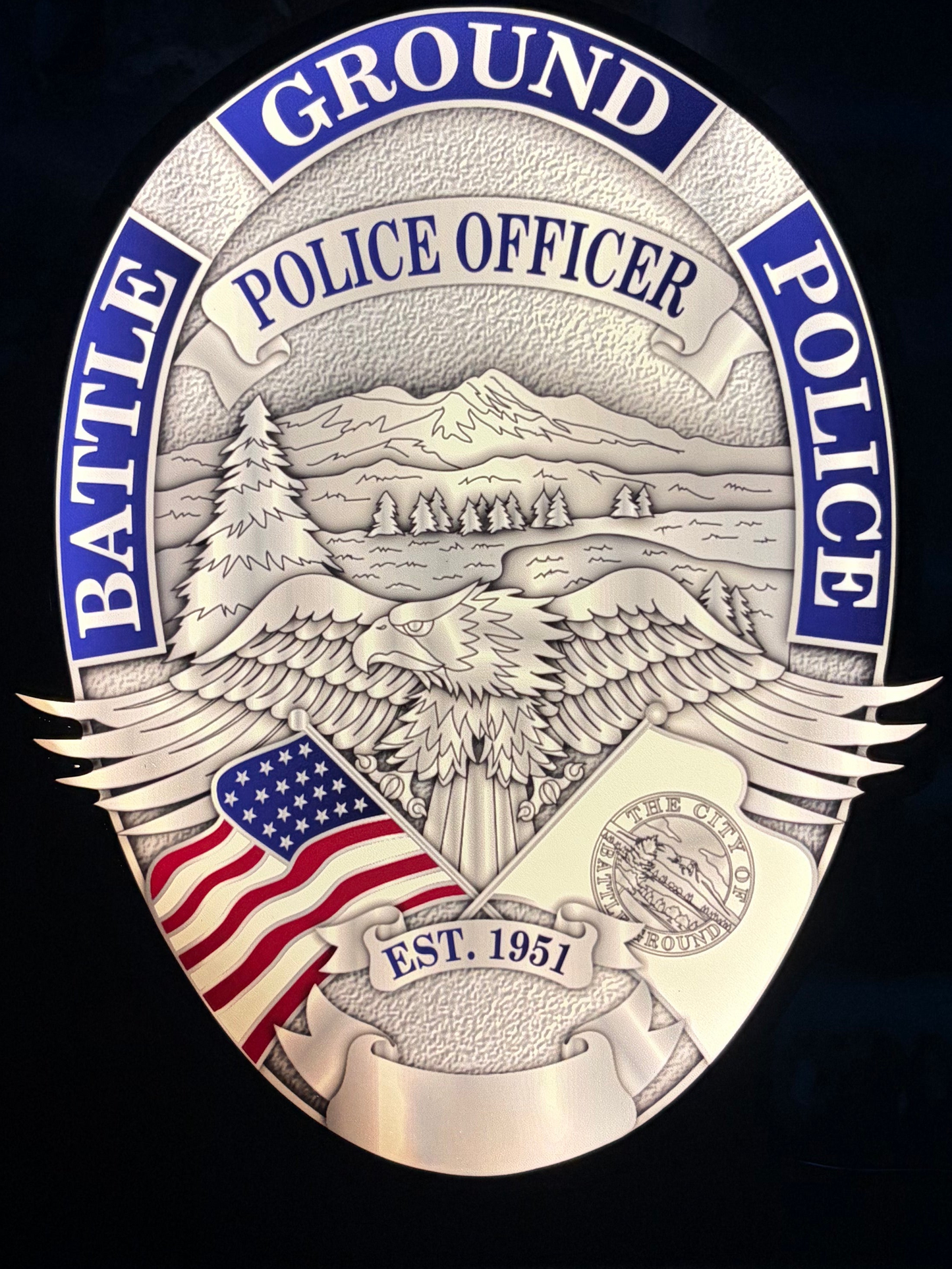 Battle Ground Police Light Display