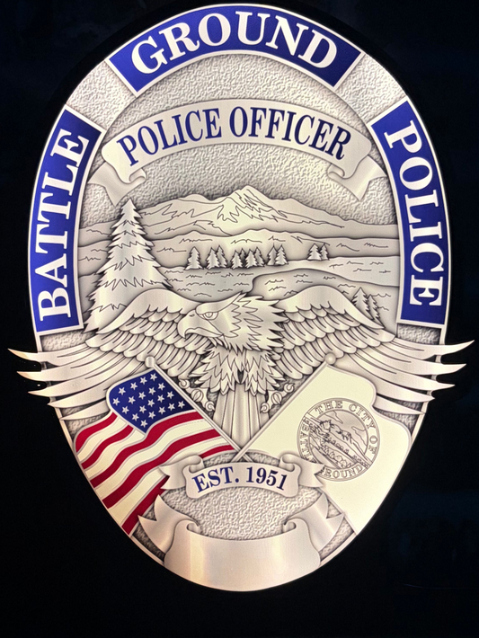 Battle Ground Police Light Display