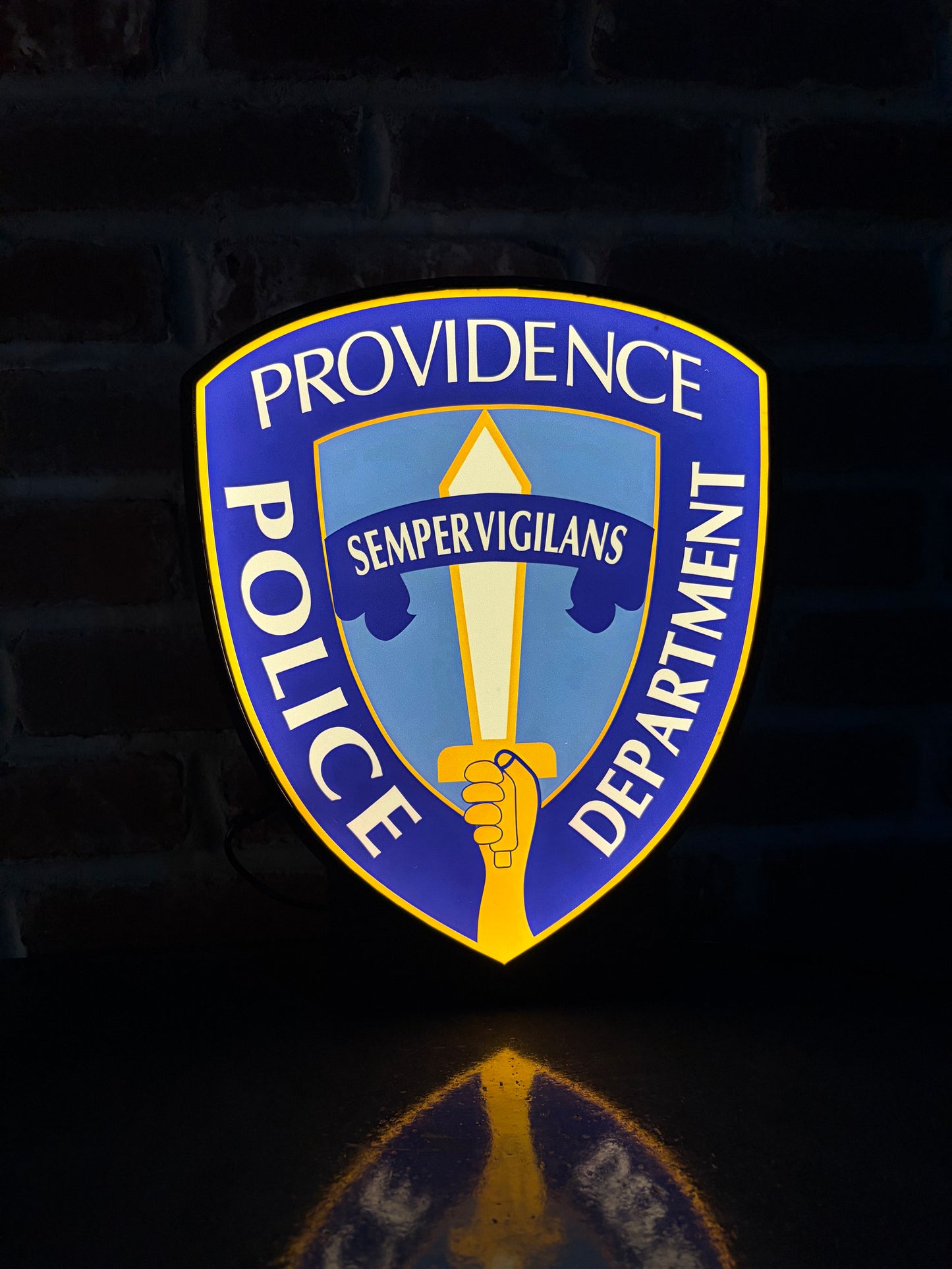 Providence Rhode Island Police Light Display