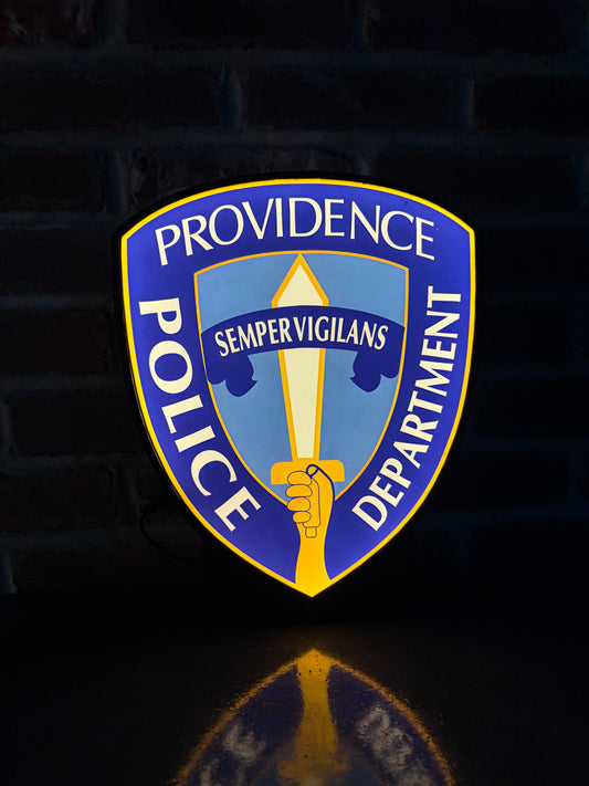 Providence Rhode Island Police Light Display
